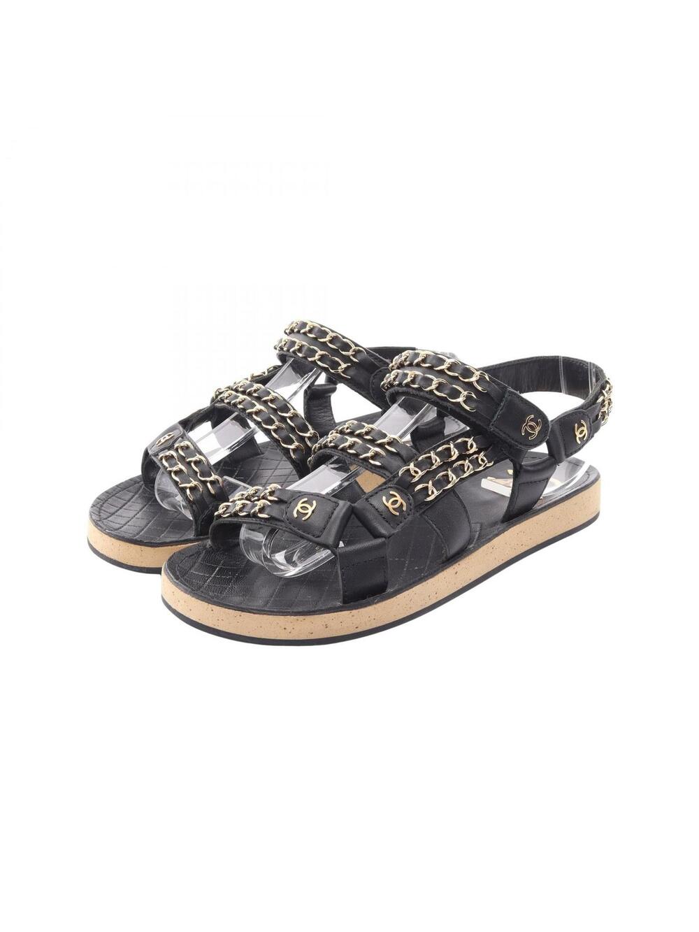 Chanel Coco Mark Chain Sandals Flat #339393C86B